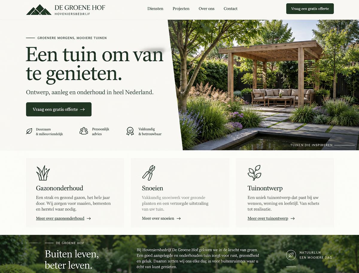 Modern websiteontwerp na samenwerking met R&J Agency