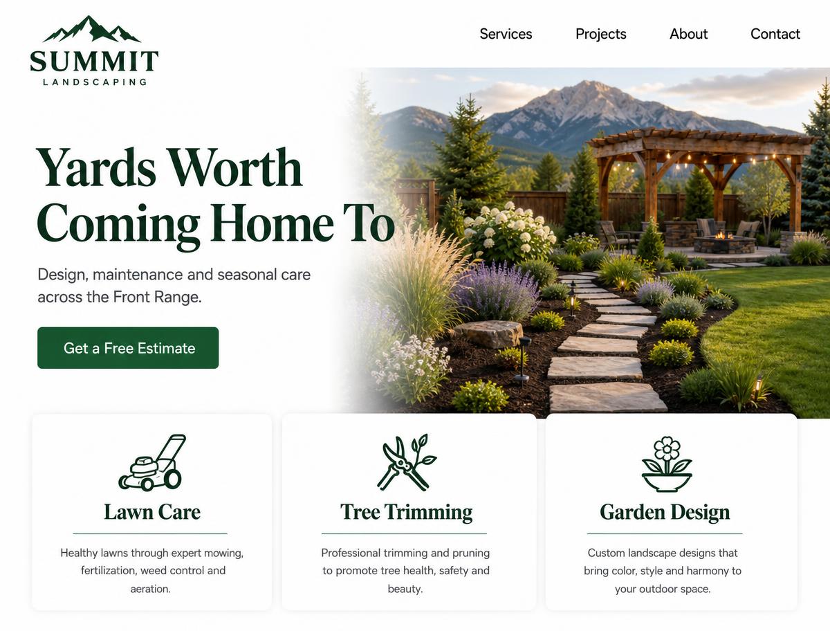 Modern website design after working with R&J Agency