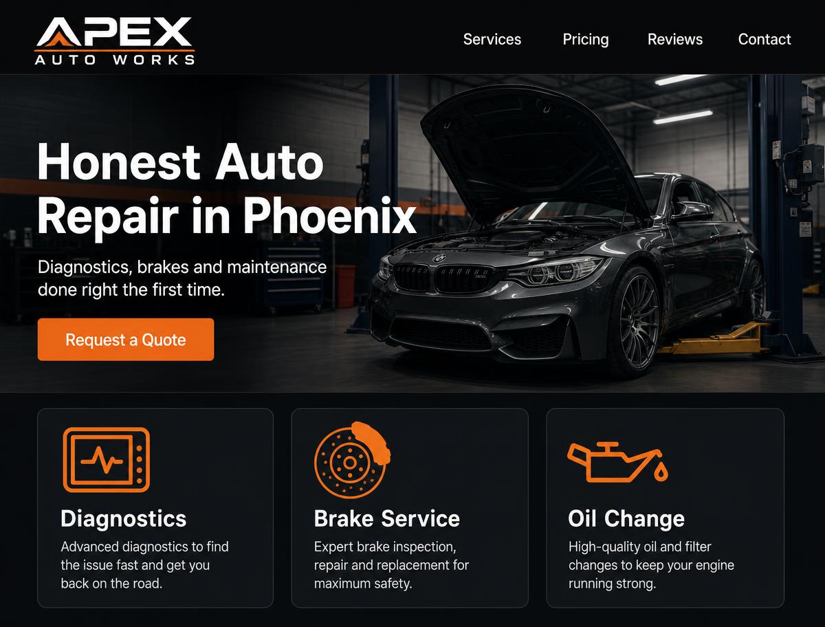 Automotive website design concept by R&J Agency