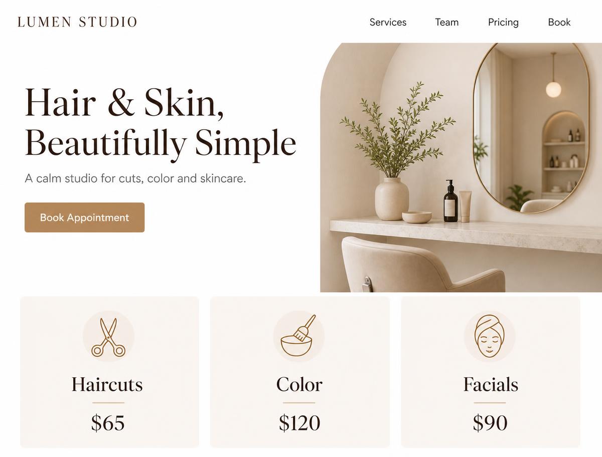 Beauty & Wellness website design concept by R&J Agency